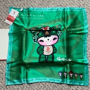 NIB NWT 2008 Beijing Olympic Green Mascot Fuwa Flag Nini